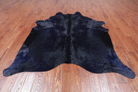 Thumbnail for Navy Blue Dyed Cowhide Natural Cowhide Rug - X-Large 6' 8