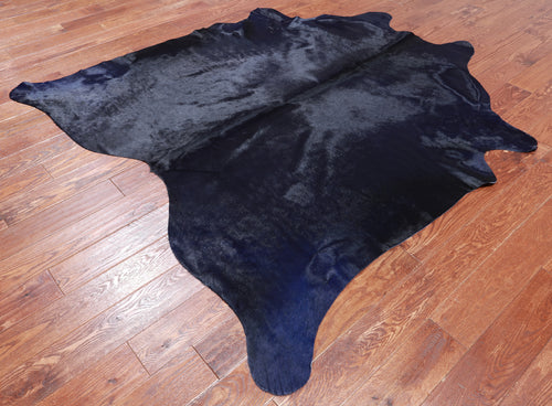 Navy Blue Dyed Cowhide Natural Cowhide Rug - X-Large 6' 8