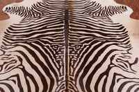 Thumbnail for Brown Zebra Animal Print Natural Cowhide Rug - X-Large 7' 1