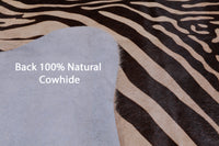 Thumbnail for Brown Zebra Animal Print Natural Cowhide Rug - X-Large 7' 1