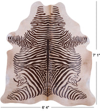 Thumbnail for Brown Zebra Animal Print Natural Cowhide Rug - X-Large 7' 1