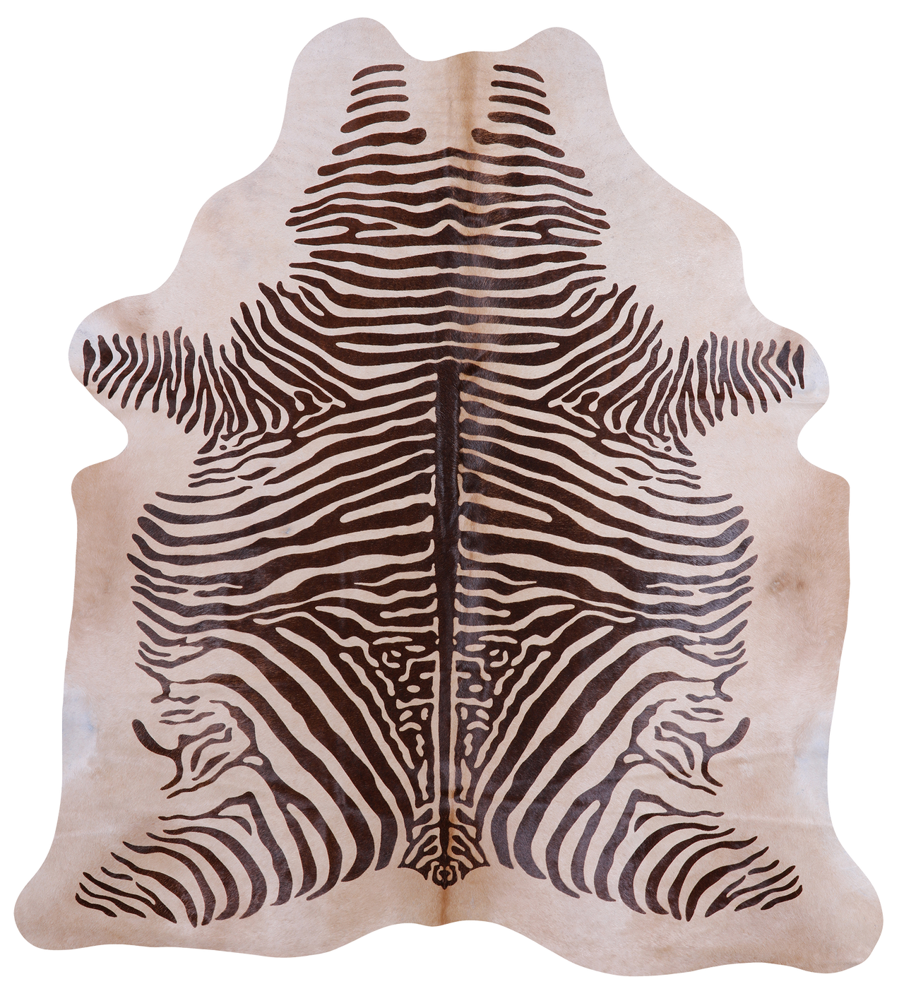 Brown Zebra Animal Print Natural Cowhide Rug - X-Large 7' 1"H x 6' 4"W