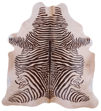 Thumbnail for Brown Zebra Animal Print Natural Cowhide Rug - X-Large 7' 1