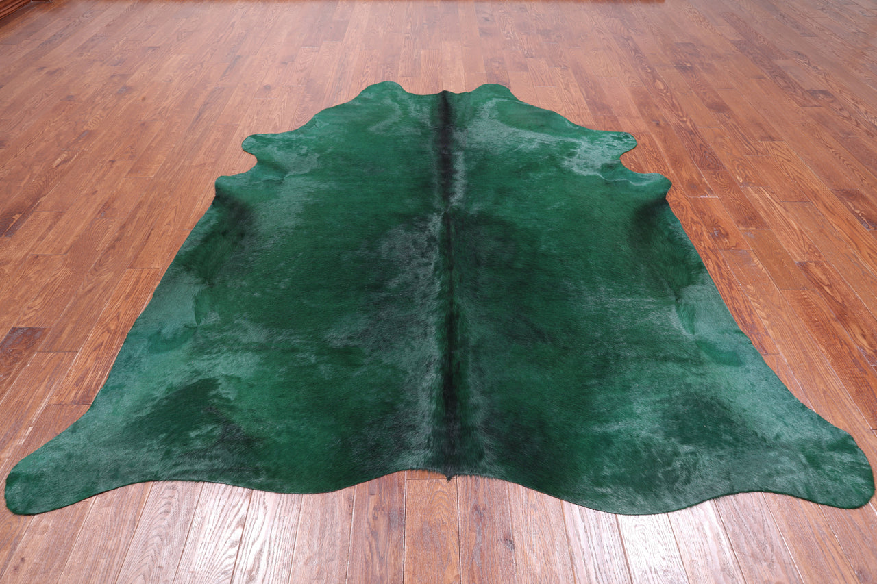 Green Dyed Cowhide Natural Cowhide Rug - XX-Large 7' 10"H x 7' 3"W