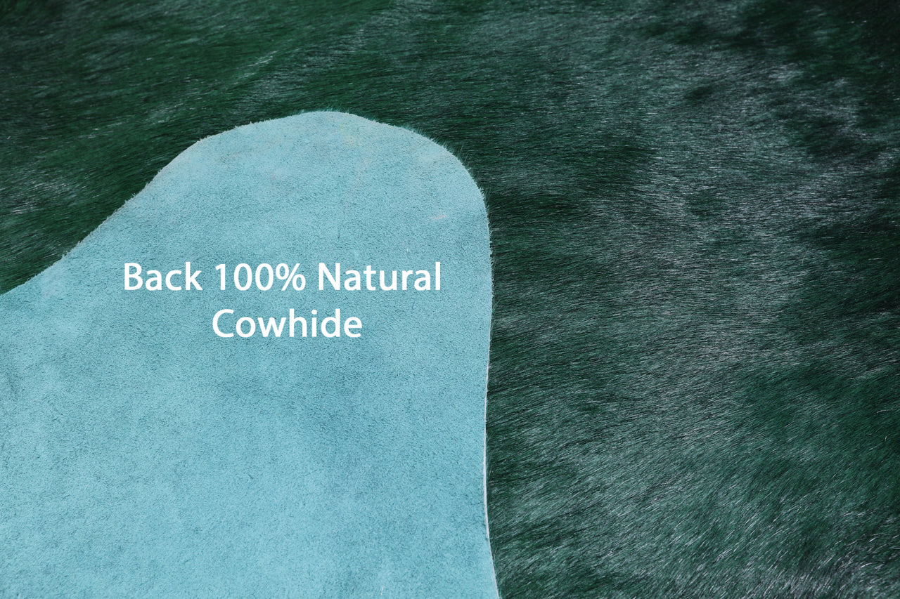 Green Dyed Cowhide Natural Cowhide Rug - XX-Large 7' 10"H x 7' 3"W