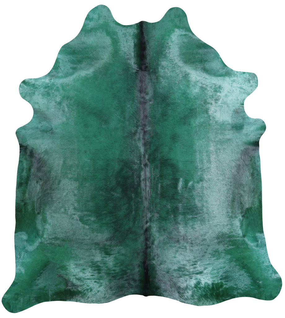 Green Dyed Cowhide Natural Cowhide Rug - XX-Large 7' 10"H x 7' 3"W