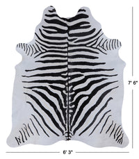 Thumbnail for Black Zebra Animal Print Natural Cowhide Rug - XX-Large 7' 6