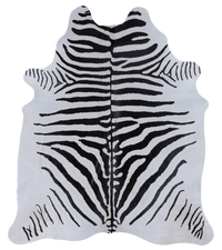 Thumbnail for Black Zebra Animal Print Natural Cowhide Rug - XX-Large 7' 6