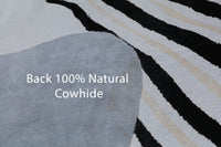 Thumbnail for Black Zebra Animal Print Natural Cowhide Rug - XX-Large 7' 6