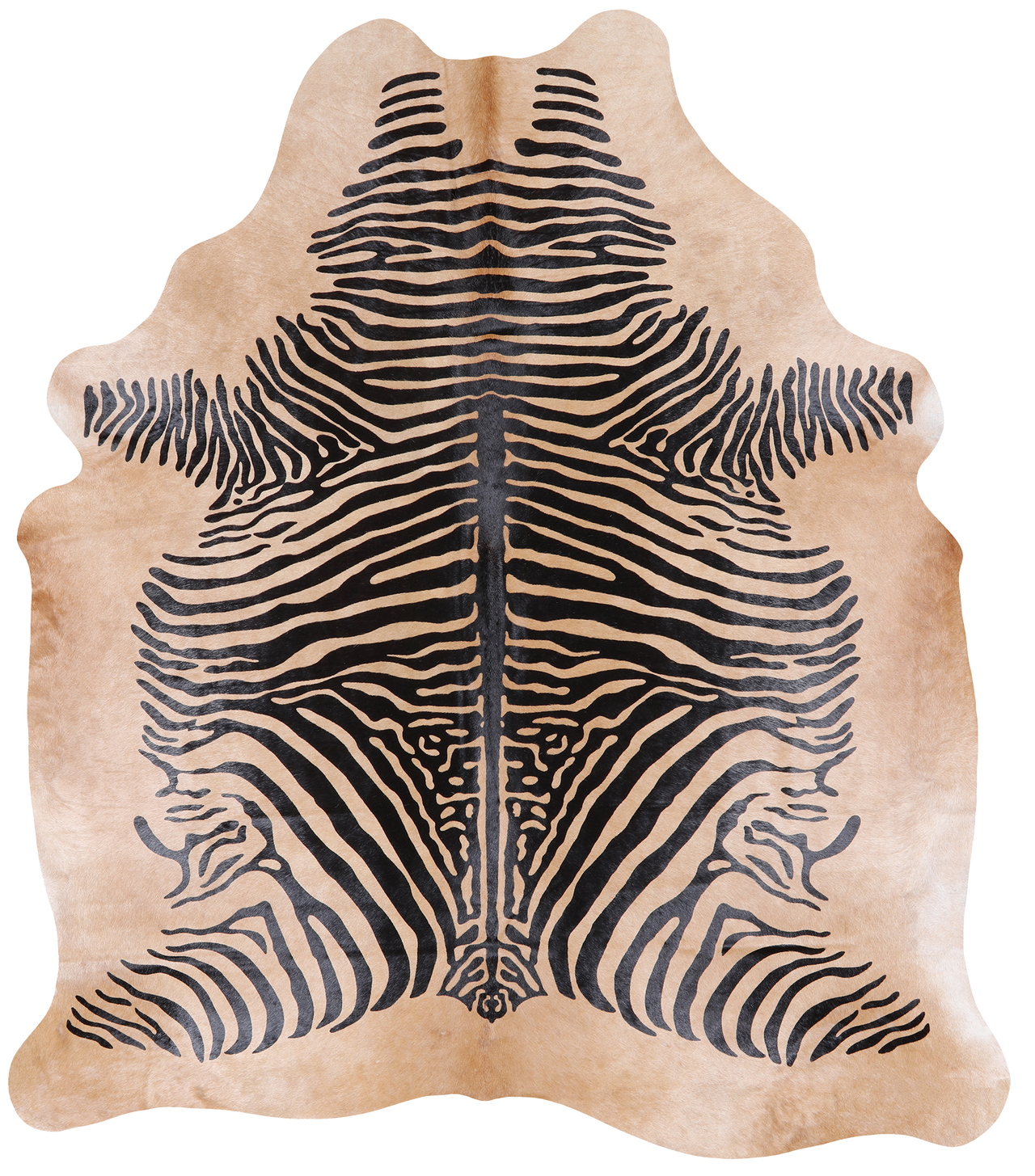 Zebra Animal Print Natural Cowhide Rug - X-Large 7' 3"H x 6' 1"W
