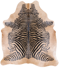 Thumbnail for Zebra Animal Print Natural Cowhide Rug - X-Large 7' 3