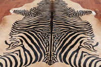 Thumbnail for Zebra Animal Print Natural Cowhide Rug - X-Large 7' 3