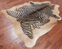 Thumbnail for Zebra Animal Print Natural Cowhide Rug - X-Large 7' 3