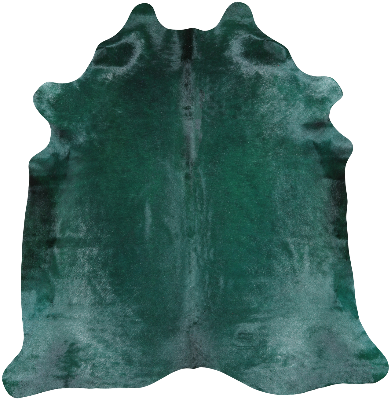 Green Dyed Cowhide Natural Cowhide Rug - Large 6' 7"H x 6' 3"W