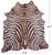 Brown Zebra Animal Print Natural Cowhide Rug - Large 6' 7"H x 6' 0"W