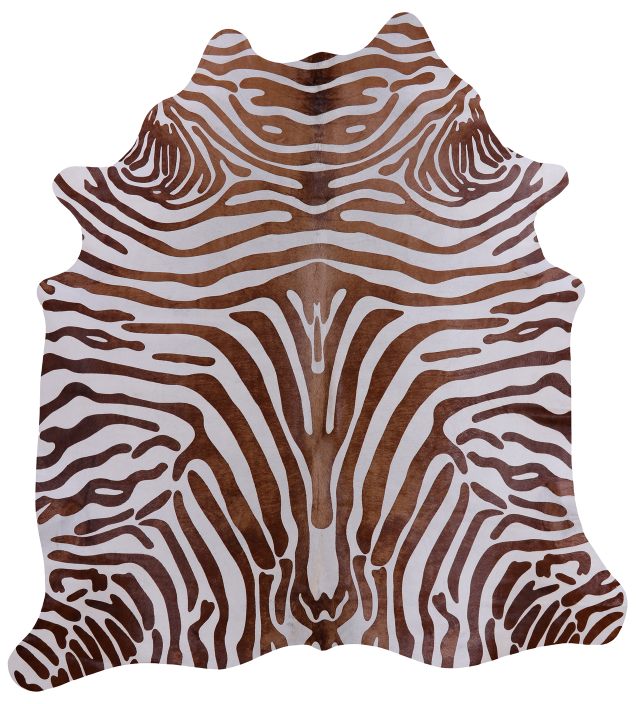Brown Zebra Animal Print Natural Cowhide Rug - Large 6' 7"H x 6' 0"W