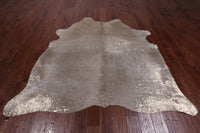 Thumbnail for Gold Metallic Natural Cowhide Rug - XX-Large 7' 6