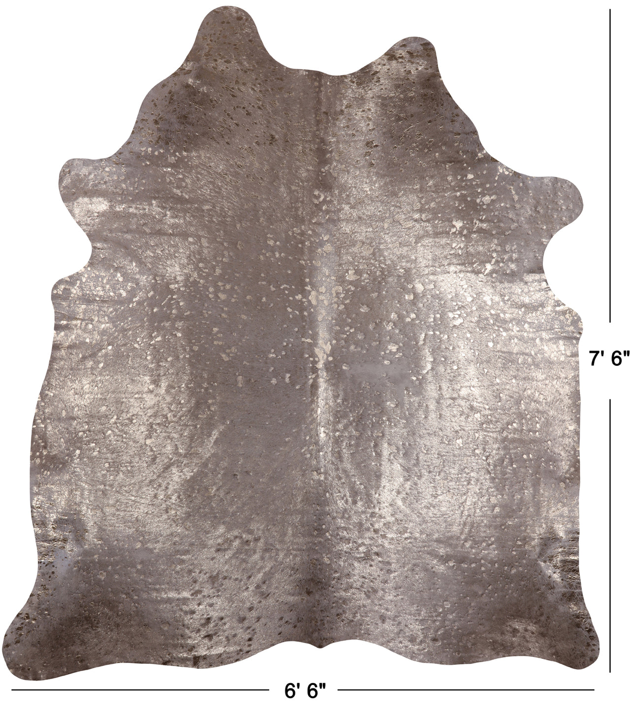Gold Metallic Natural Cowhide Rug - XX-Large 7' 6"H x 6' 6"W