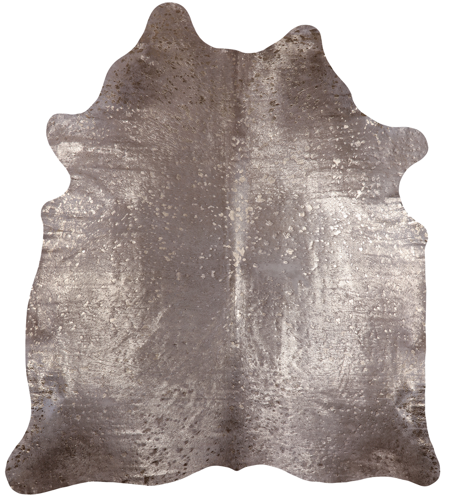 Gold Metallic Natural Cowhide Rug - XX-Large 7' 6"H x 6' 6"W
