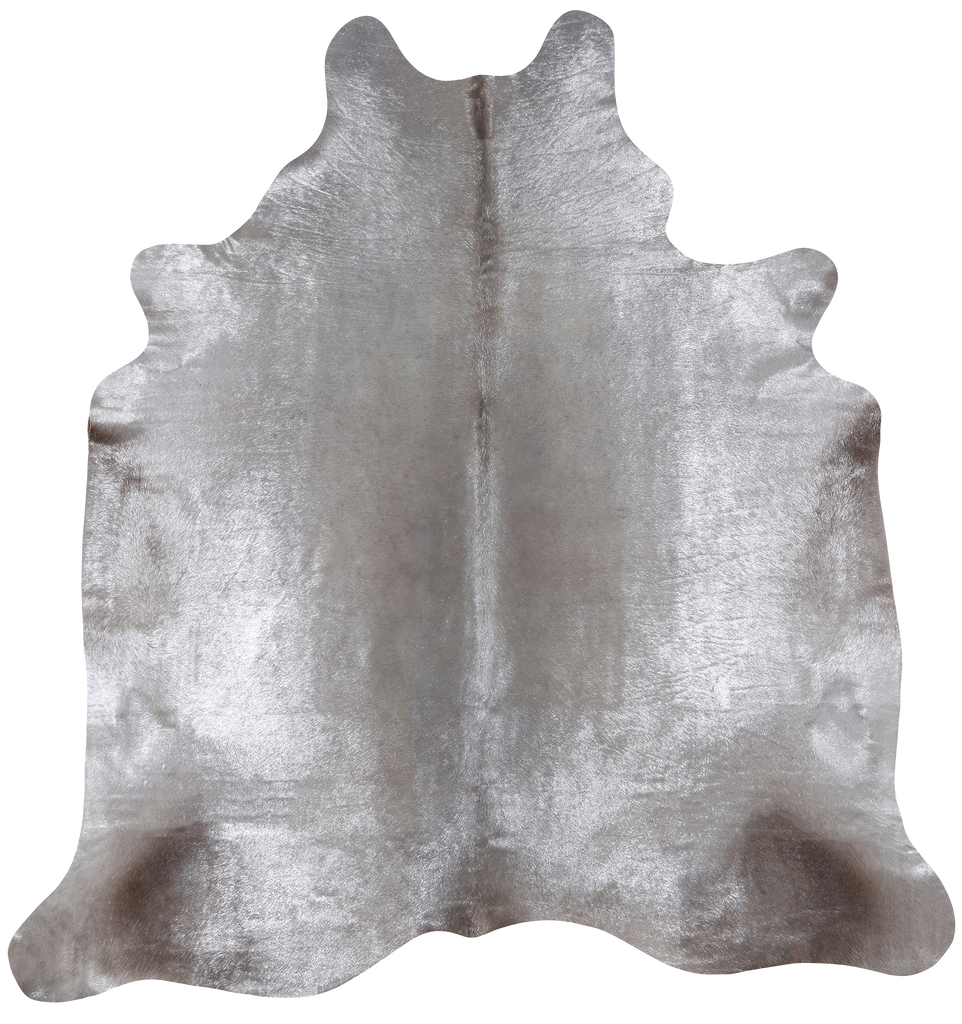 Silver Dyed Cowhide Natural Cowhide Rug - X-Large 7' 1"H x 6' 8"W