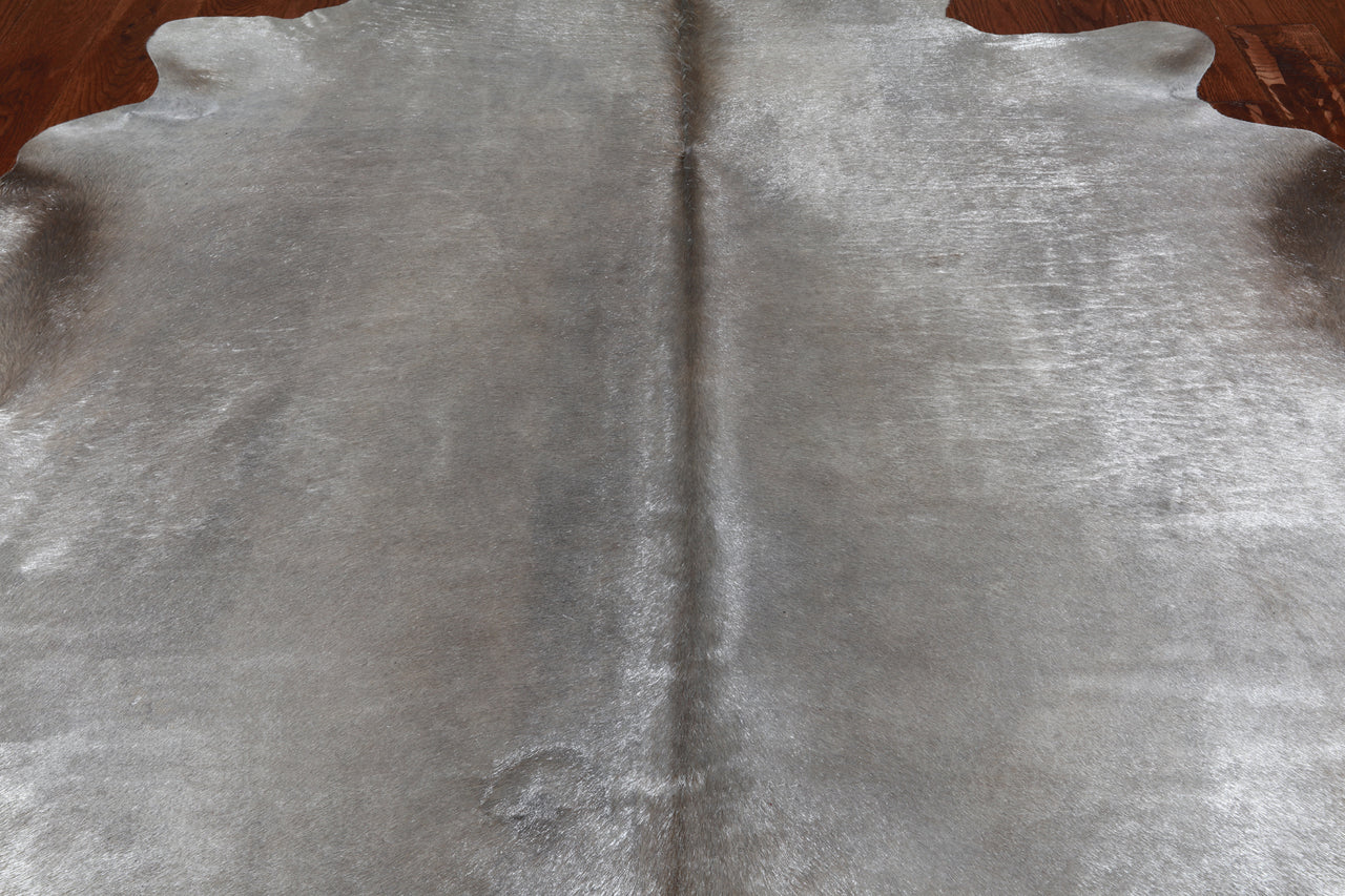 Silver Dyed Cowhide Natural Cowhide Rug - X-Large 7' 1"H x 6' 8"W
