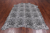 Thumbnail for Black Zebra Animal Print Natural Cowhide Rug - XX-Large 8' 0