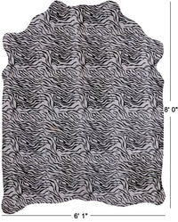 Thumbnail for Black Zebra Animal Print Natural Cowhide Rug - XX-Large 8' 0