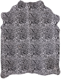 Thumbnail for Black Zebra Animal Print Natural Cowhide Rug - XX-Large 8' 0