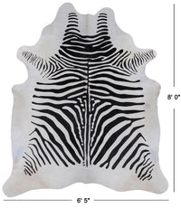 Thumbnail for Black Zebra Animal Print Natural Cowhide Rug - XX-Large 8' 0