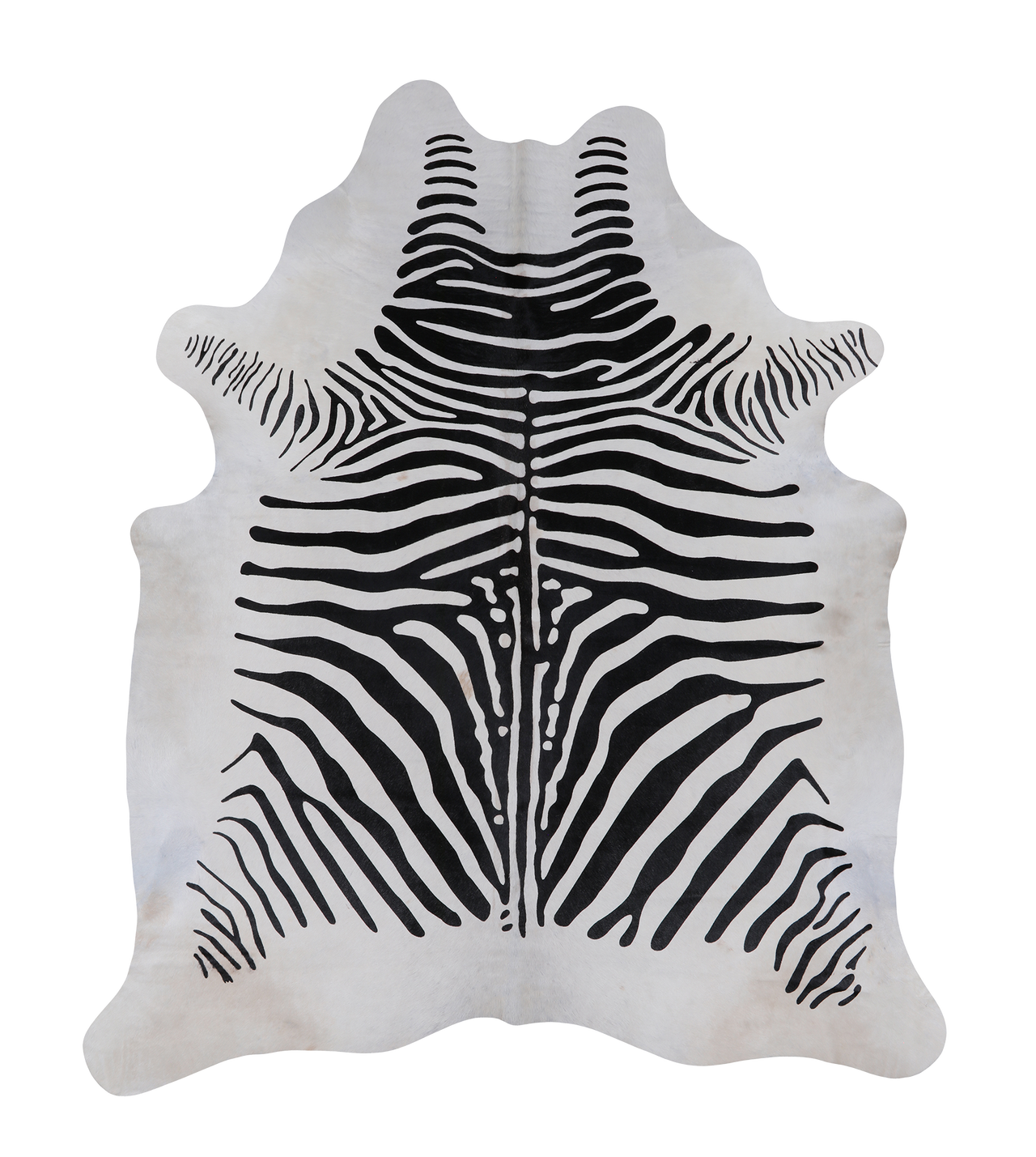 Black Zebra Animal Print Natural Cowhide Rug - XX-Large 8' 0"H x 6' 5"W