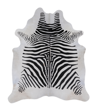 Thumbnail for Black Zebra Animal Print Natural Cowhide Rug - XX-Large 8' 0