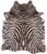 Brown Zebra Animal Print Natural Cowhide Rug - XX-Large 7' 6"H x 6' 5"W