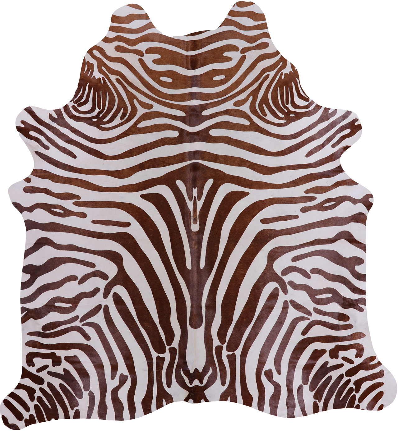 Brown Zebra Animal Print Natural Cowhide Rug - X-Large 6' 10"H x 6' 3"W