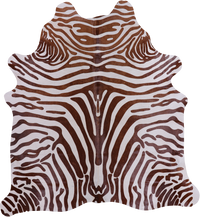 Thumbnail for Brown Zebra Animal Print Natural Cowhide Rug - X-Large 6' 10