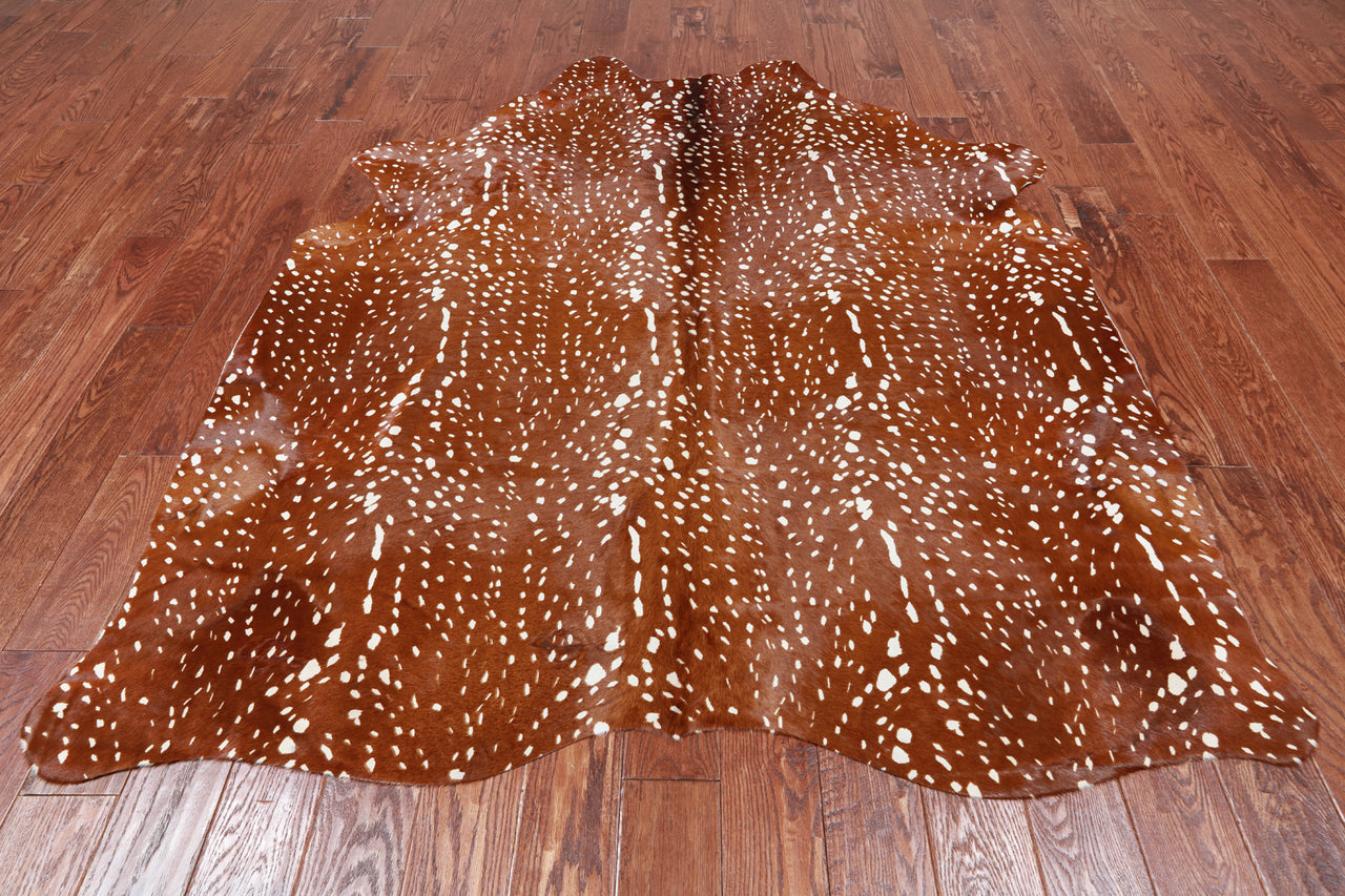 Gazelle Deer Animal Print Natural Cowhide Rug - X-Large 7' 0"H x 5' 8"W