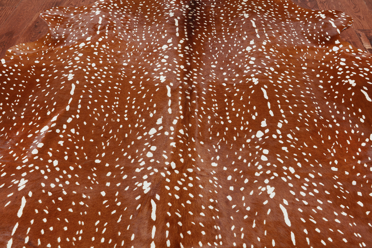 Gazelle Deer Animal Print Natural Cowhide Rug - X-Large 7' 0"H x 5' 8"W