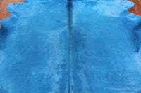 Thumbnail for Blue Dyed Cowhide Natural Cowhide Rug - XX-Large 7' 6