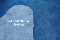 Thumbnail for Blue Dyed Cowhide Natural Cowhide Rug - XX-Large 7' 6
