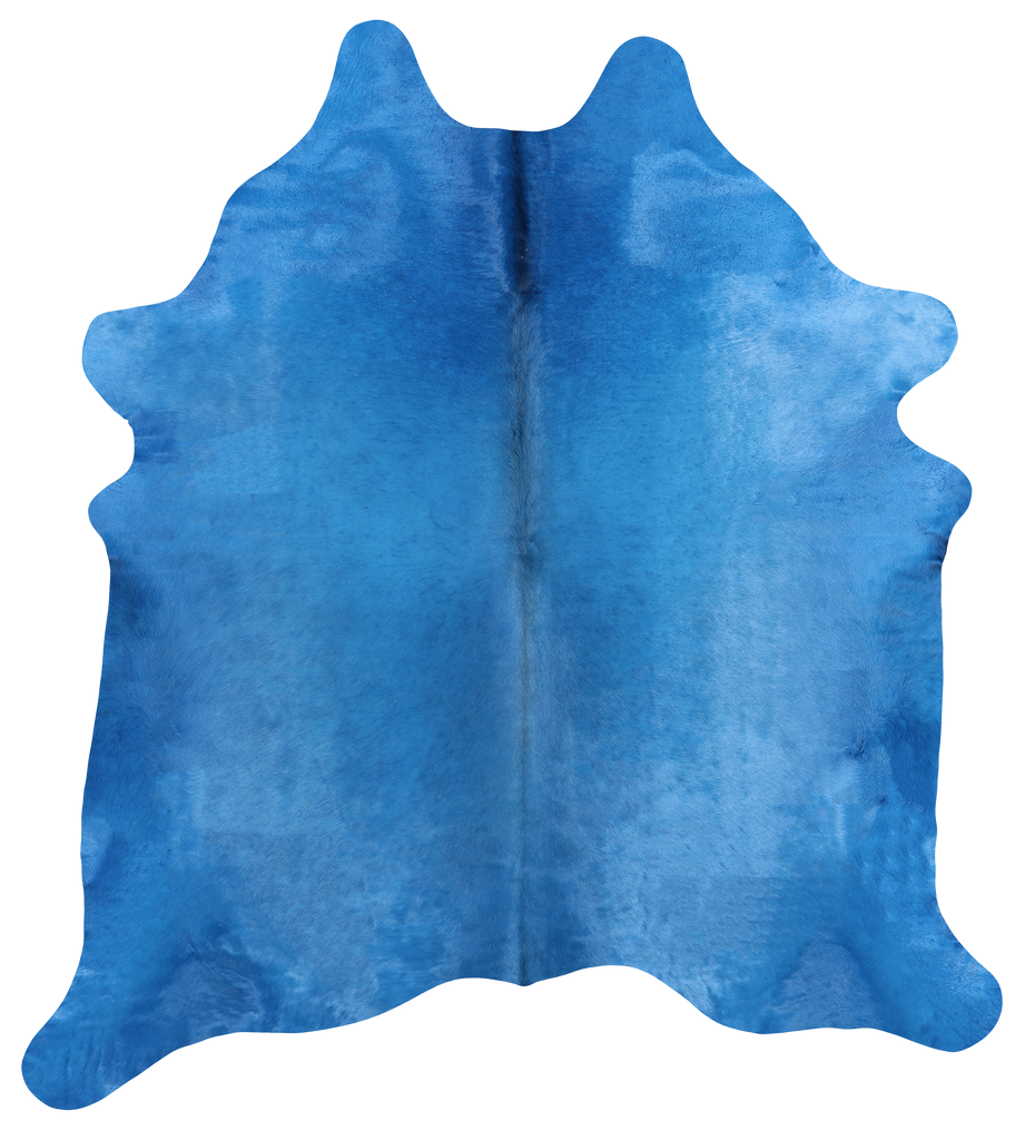 Blue Dyed Cowhide Natural Cowhide Rug - XX-Large 7' 6"H x 6' 10"W