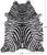 Black Zebra Animal Print Natural Cowhide Rug - XX-Large 7' 4"H x 6' 0"W