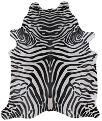 Thumbnail for Black Zebra Animal Print Natural Cowhide Rug - XX-Large 7' 4