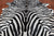 Black Zebra Animal Print Natural Cowhide Rug - XX-Large 7' 4"H x 6' 0"W