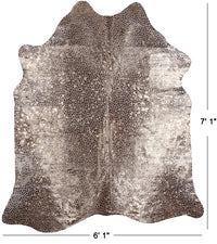Thumbnail for Gold Metallic Animal Print Natural Cowhide Rug - X-Large 7' 1