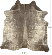 Thumbnail for Gold Metallic Natural Cowhide Rug - X-Large 6' 9