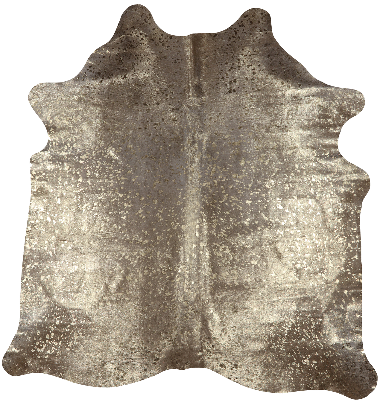 Gold Metallic Natural Cowhide Rug - X-Large 6' 9"H x 6' 5"W
