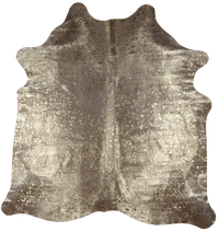 Thumbnail for Gold Metallic Natural Cowhide Rug - X-Large 6' 9
