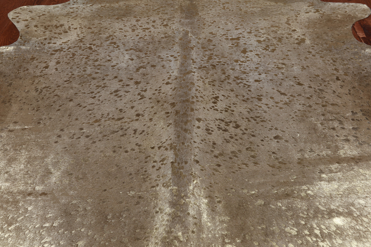 Gold Metallic Natural Cowhide Rug - X-Large 6' 9"H x 6' 5"W