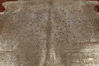 Thumbnail for Gold Metallic Natural Cowhide Rug - X-Large 6' 9