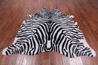 Thumbnail for Black Zebra Animal Print Natural Cowhide Rug - X-Large 7' 1
