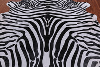 Thumbnail for Black Zebra Animal Print Natural Cowhide Rug - X-Large 7' 1